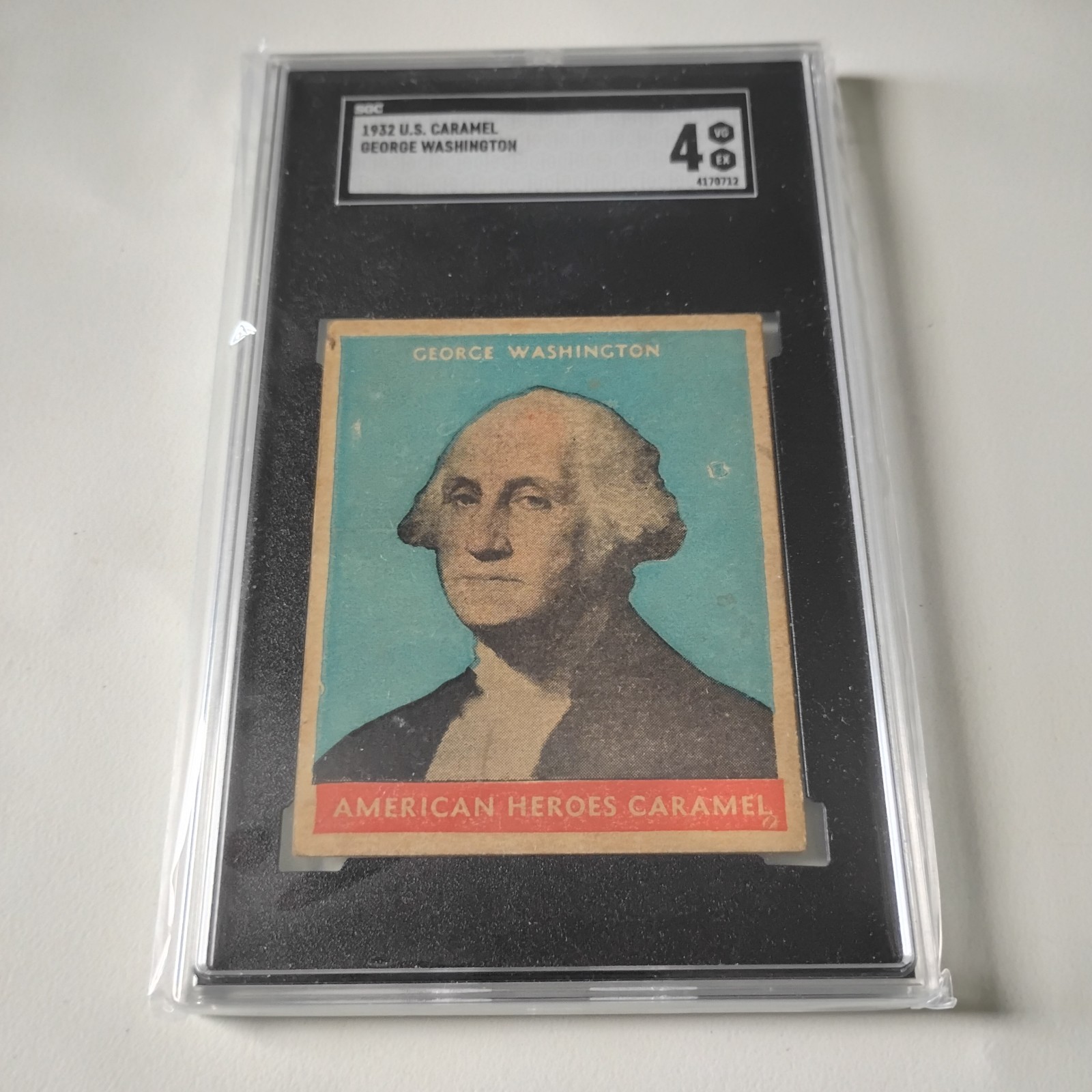 1932 U.S. Caramel Presidents George Washington Blue Variation SGC 4 Hard To Find 1932 U.S. Caramel Presidents George Washington Blue Variation SGC 4 Hard To Find
