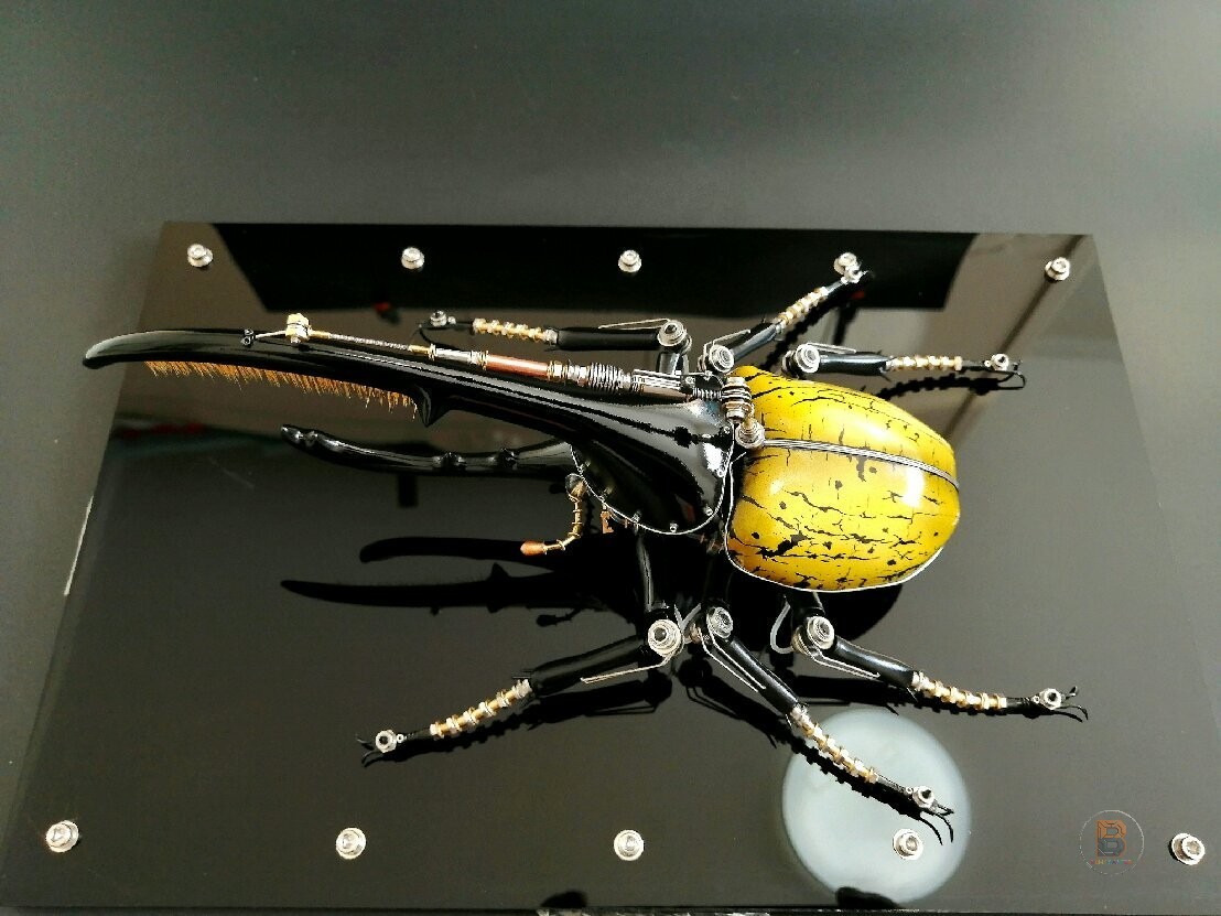 Steampunk Hercules Beetle Life Cycle Metal Model, Handcrafted Insect Art Statue Steampunk Hercules Beetle Life Cycle Metal Model, Handcrafted Insect Art Statue