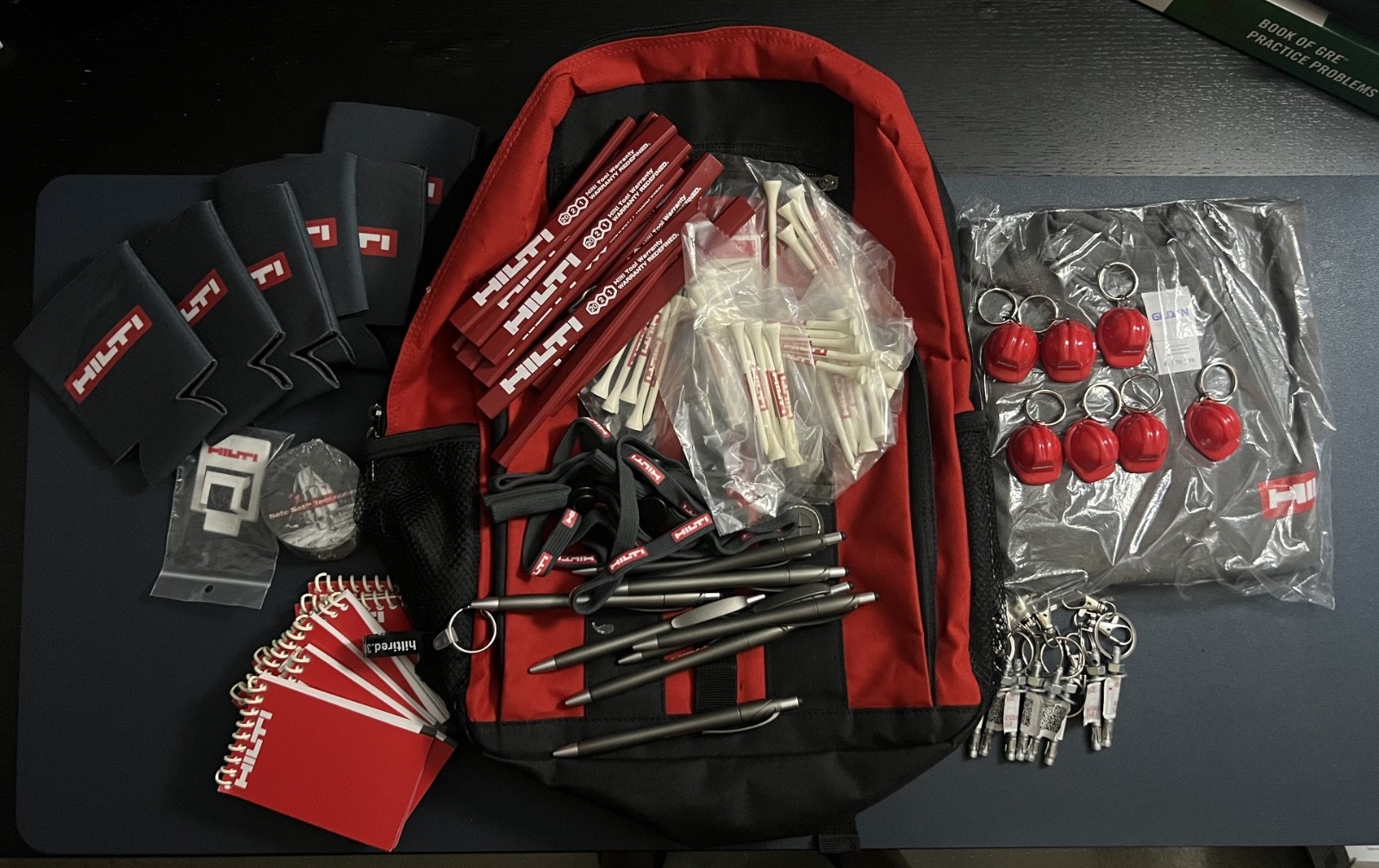 Hilti Promotional Backpack, T Shirt, Keychains, Golf Tees, Pens And More Hilti Promotional Backpack, T Shirt, Keychains, Golf Tees, Pens And More