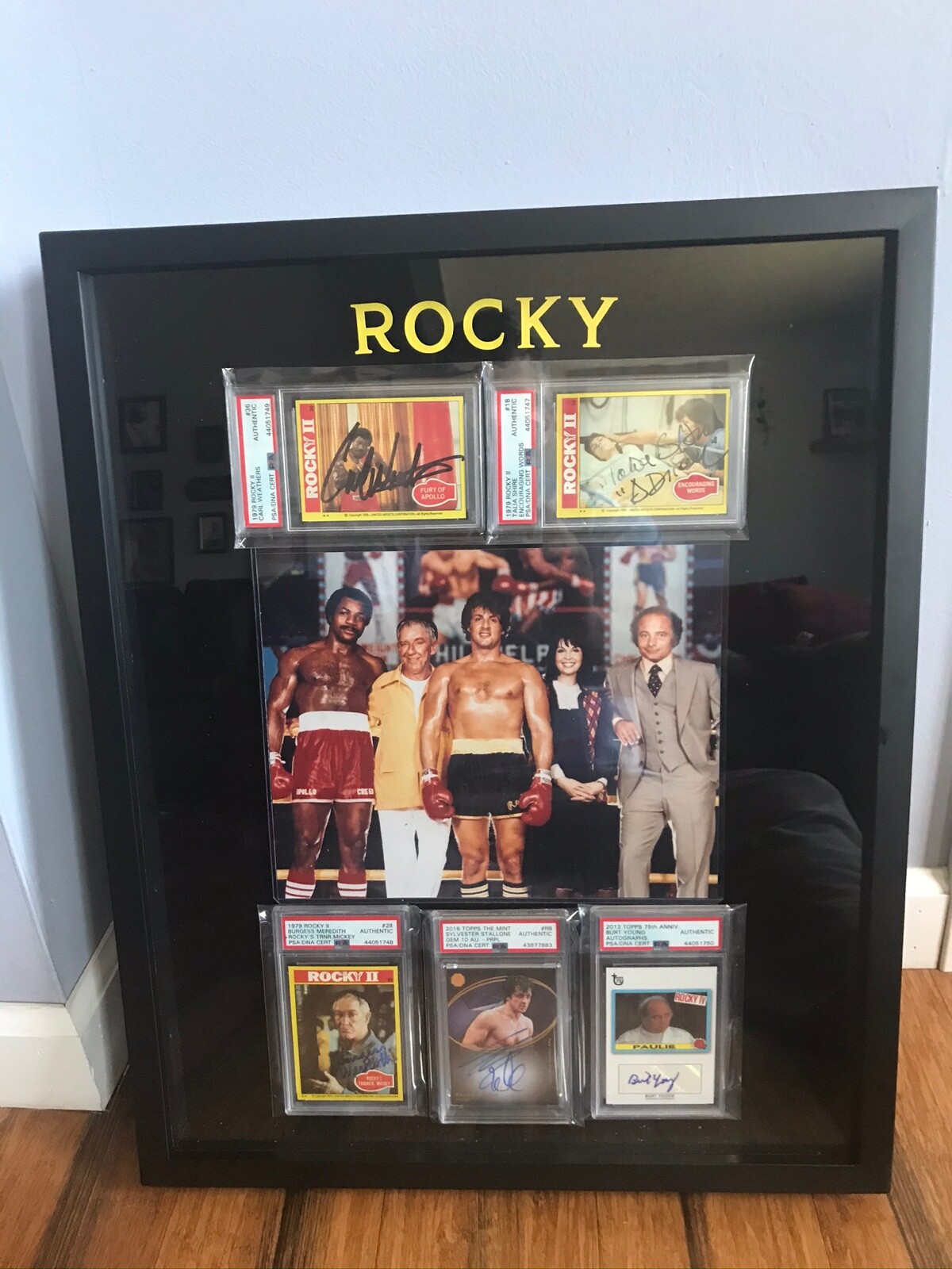 FRAMED AUTOGRAPHED ROCKY MOVIE CAST 2016 TOPPS STALLONE AUTO PSA AUTHENTICATED