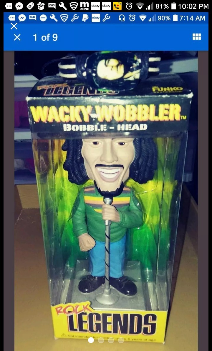 Very Rare Funko Bobble-Head Bob Marley *Green Shirt* 1 Of 50 Very Rare Funko Bobble-Head Bob Marley *Green Shirt* 1 Of 50