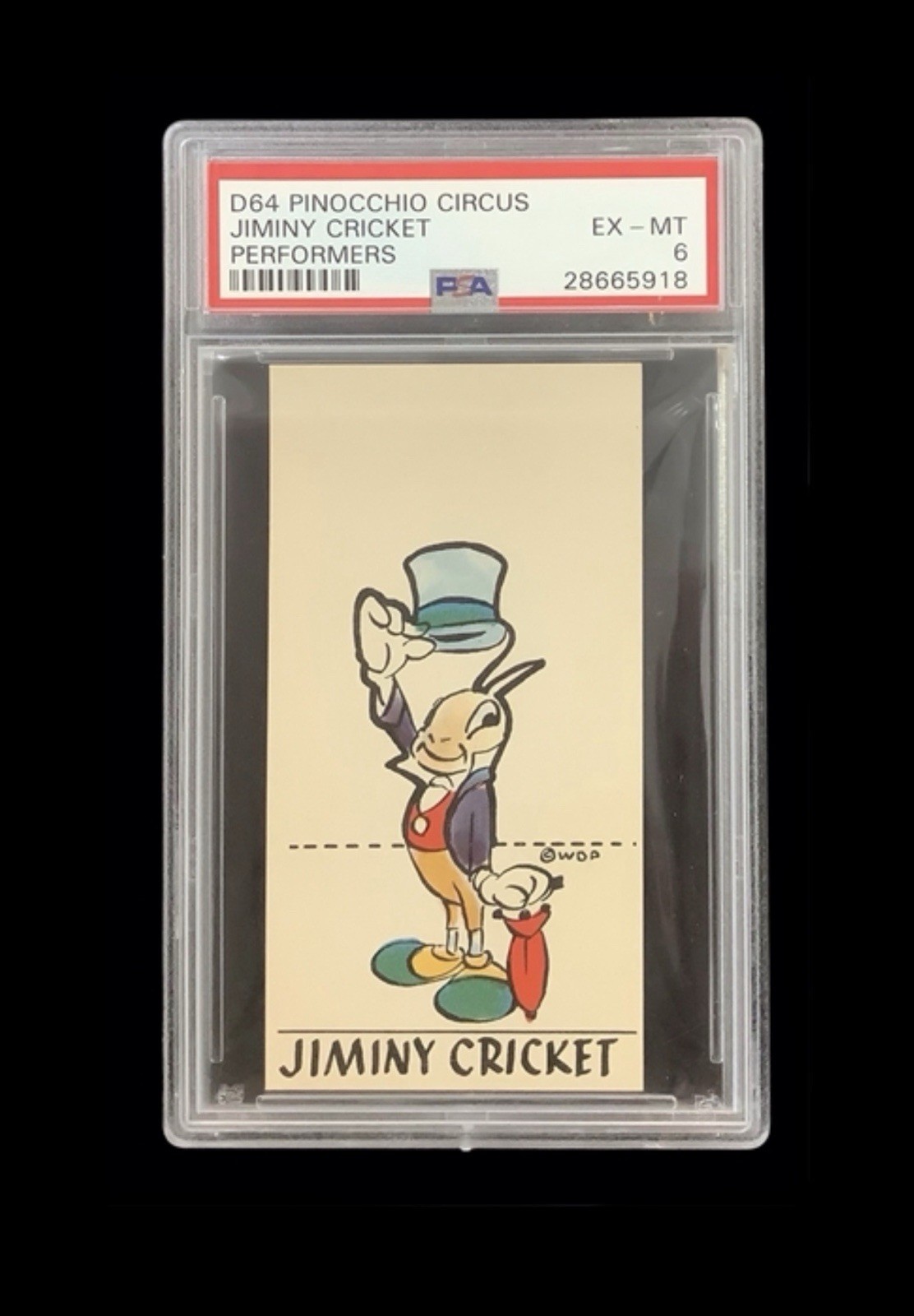 1930 pinocchio circus D64 jiminy crickett; disney rookie PSA 6 (1st APPEARANCE) 1930 pinocchio circus D64 jiminy crickett; disney rookie PSA 6 (1st APPEARANCE)