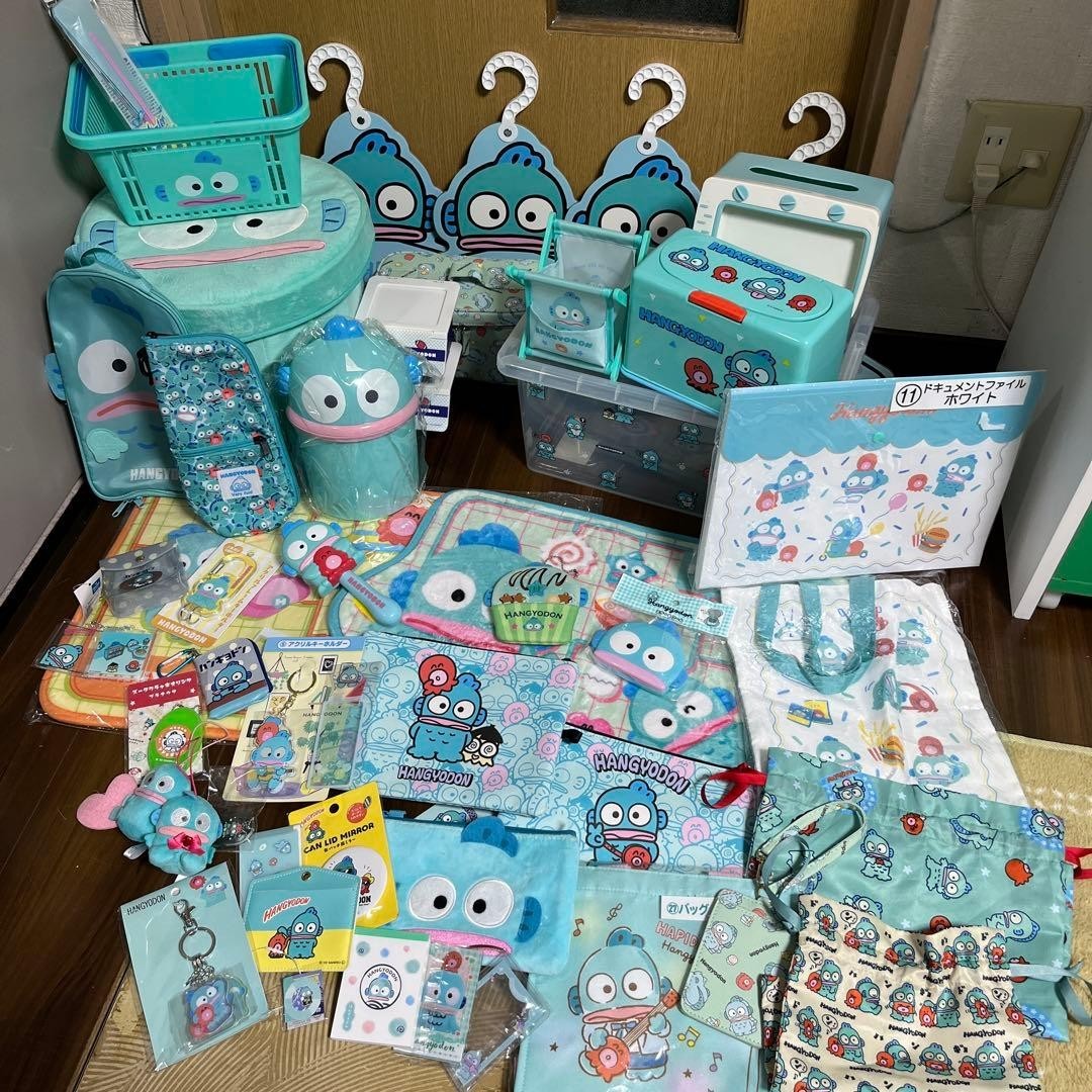 Sanrio Hangyodon Plush Mascot Goods Lot Set Tag New Unused Japan Rare Collection Sanrio Hangyodon Plush Mascot Goods Lot Set Tag New Unused Japan Rare Collection