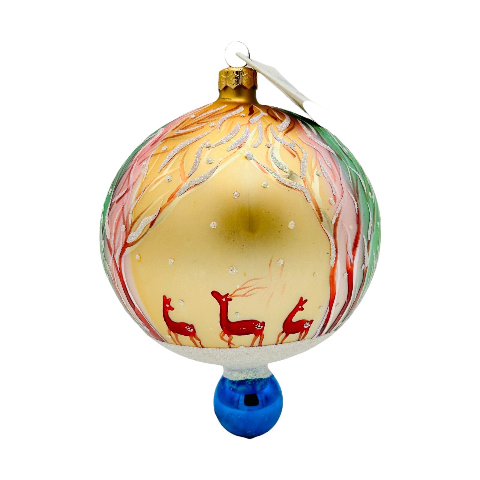 Christopher Radko Winter Forest Glass Ball Christmas Ornament 6” Vintage RARE Christopher Radko Winter Forest Glass Ball Christmas Ornament 6” Vintage RARE