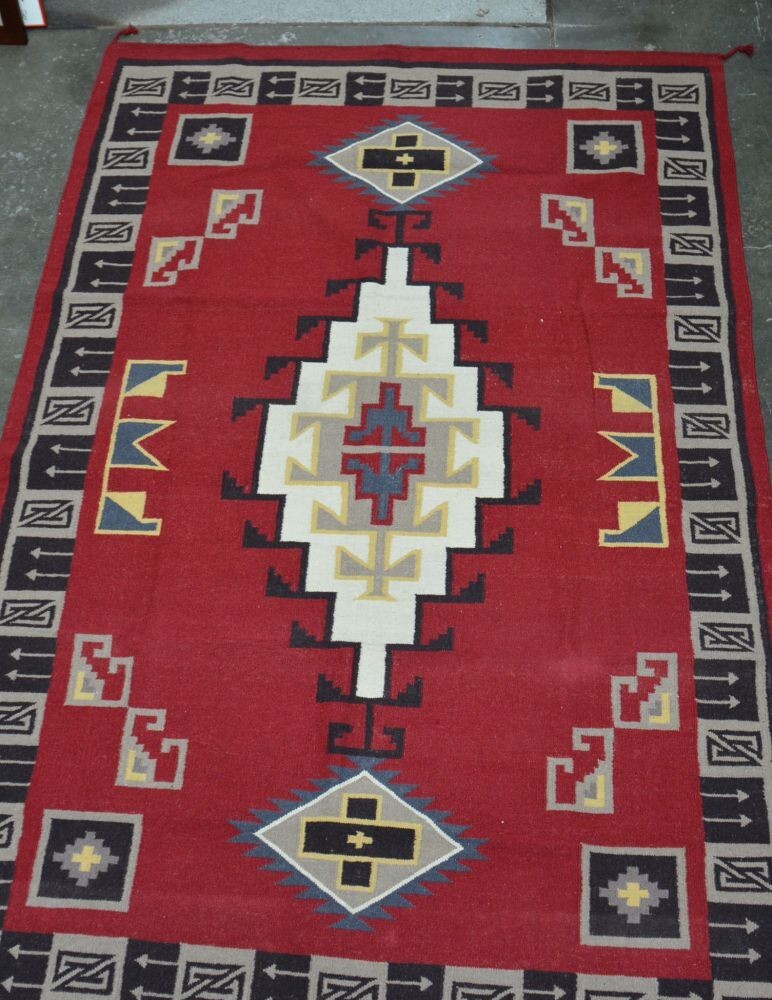 Southwest Area Rug - All Wool - Ganado Style 6' x 9' Southwest Area Rug - All Wool - Ganado Style 6' x 9'