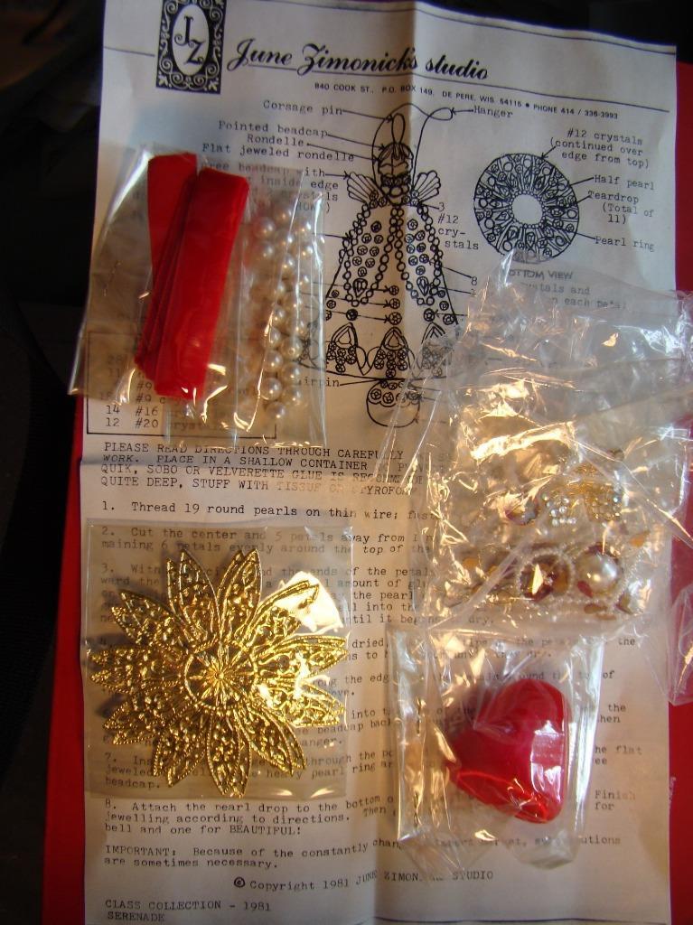 JUNE ZIMONICK'S Christmas Ornament CLASS Collection Craft Kit 1981 Serenade Bell JUNE ZIMONICK'S Christmas Ornament CLASS Collection Craft Kit 1981 Serenade Bell