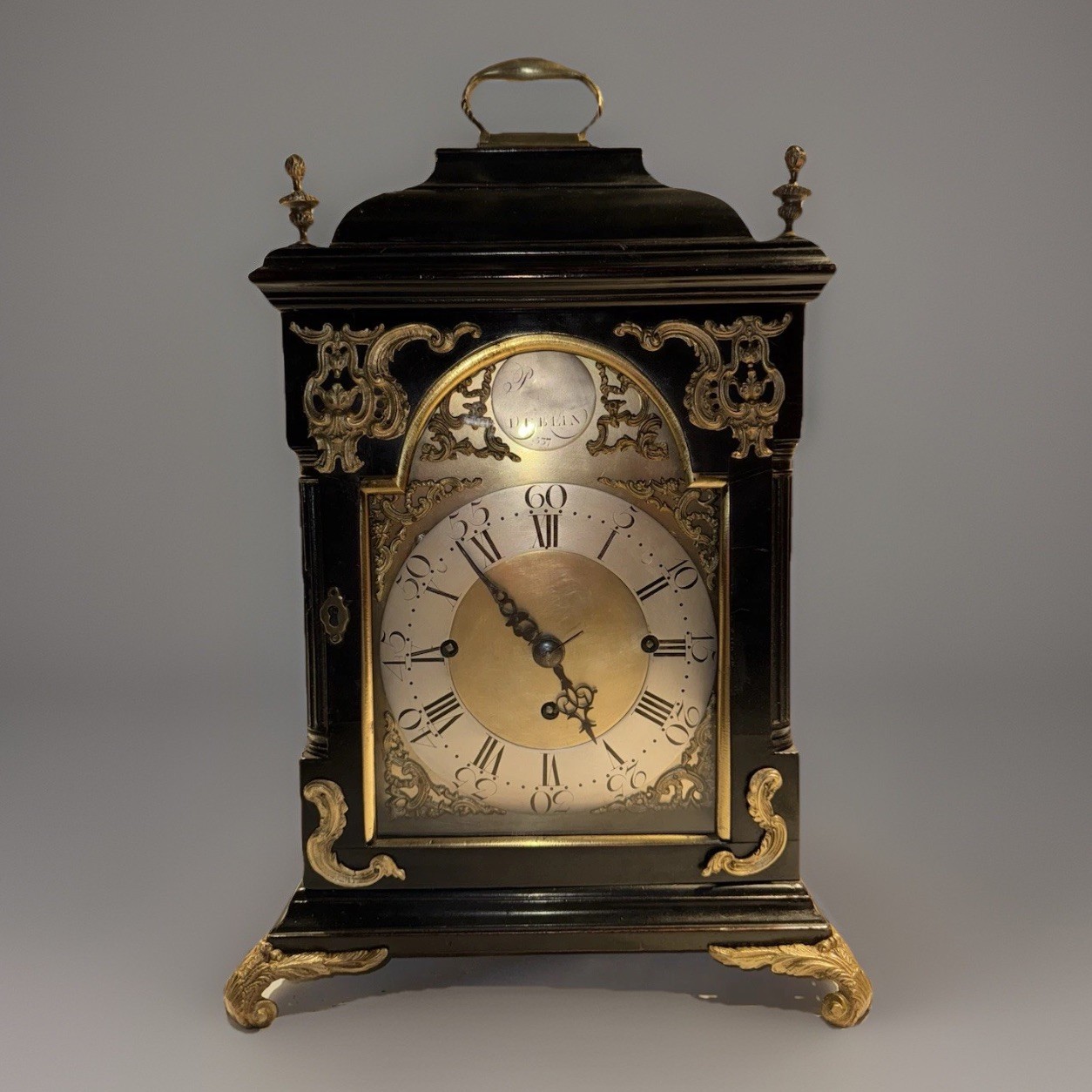 Rare Antique 18th Century English/Irish Triple Fusee Musical Bracket Clock