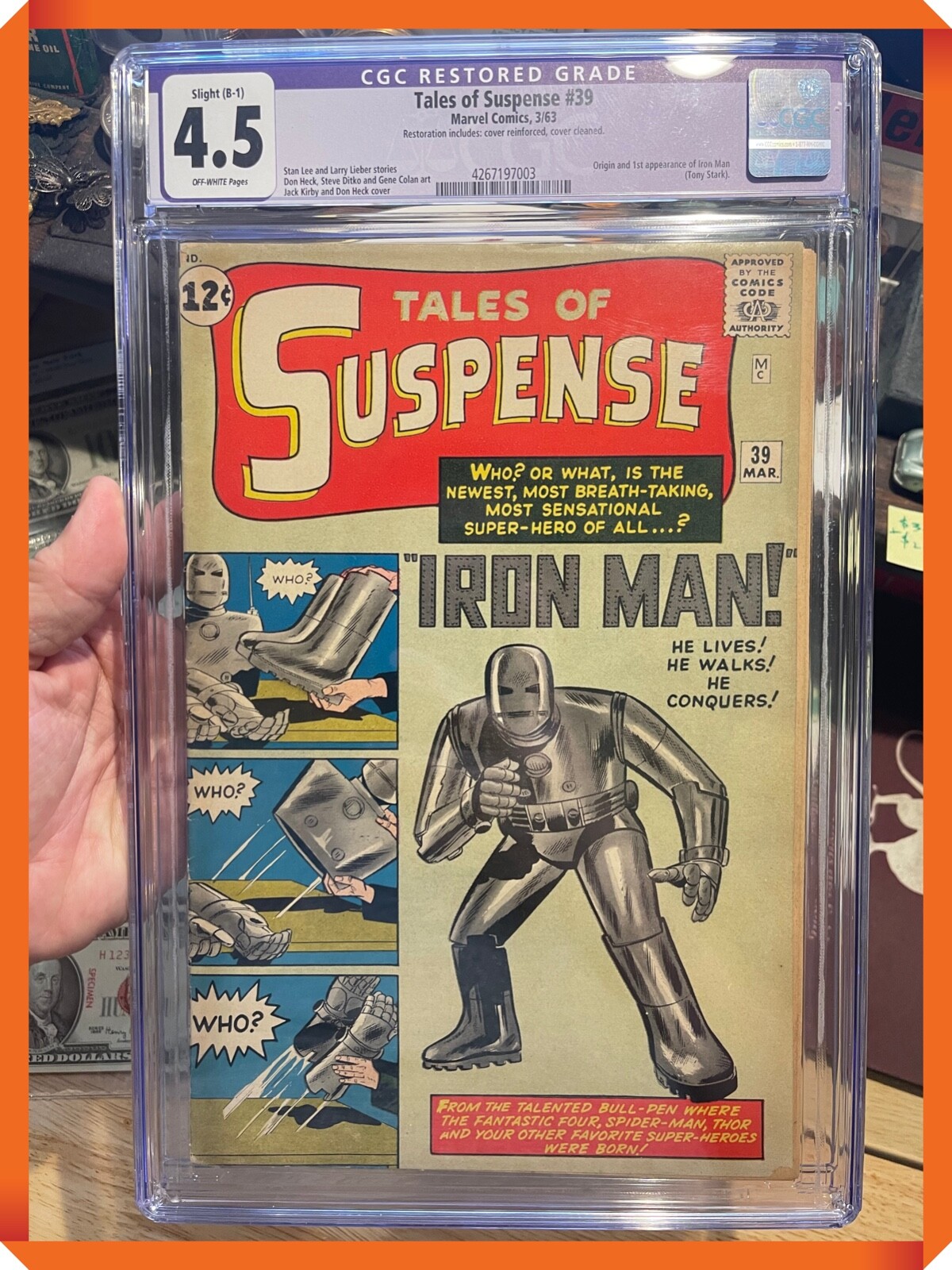 JC&C -1st Iron Man- 1963 Marvel Tales of Suspense #39 - CGC Apparent 4.5 JC&C -1st Iron Man- 1963 Marvel Tales of Suspense #39 - CGC Apparent 4.5