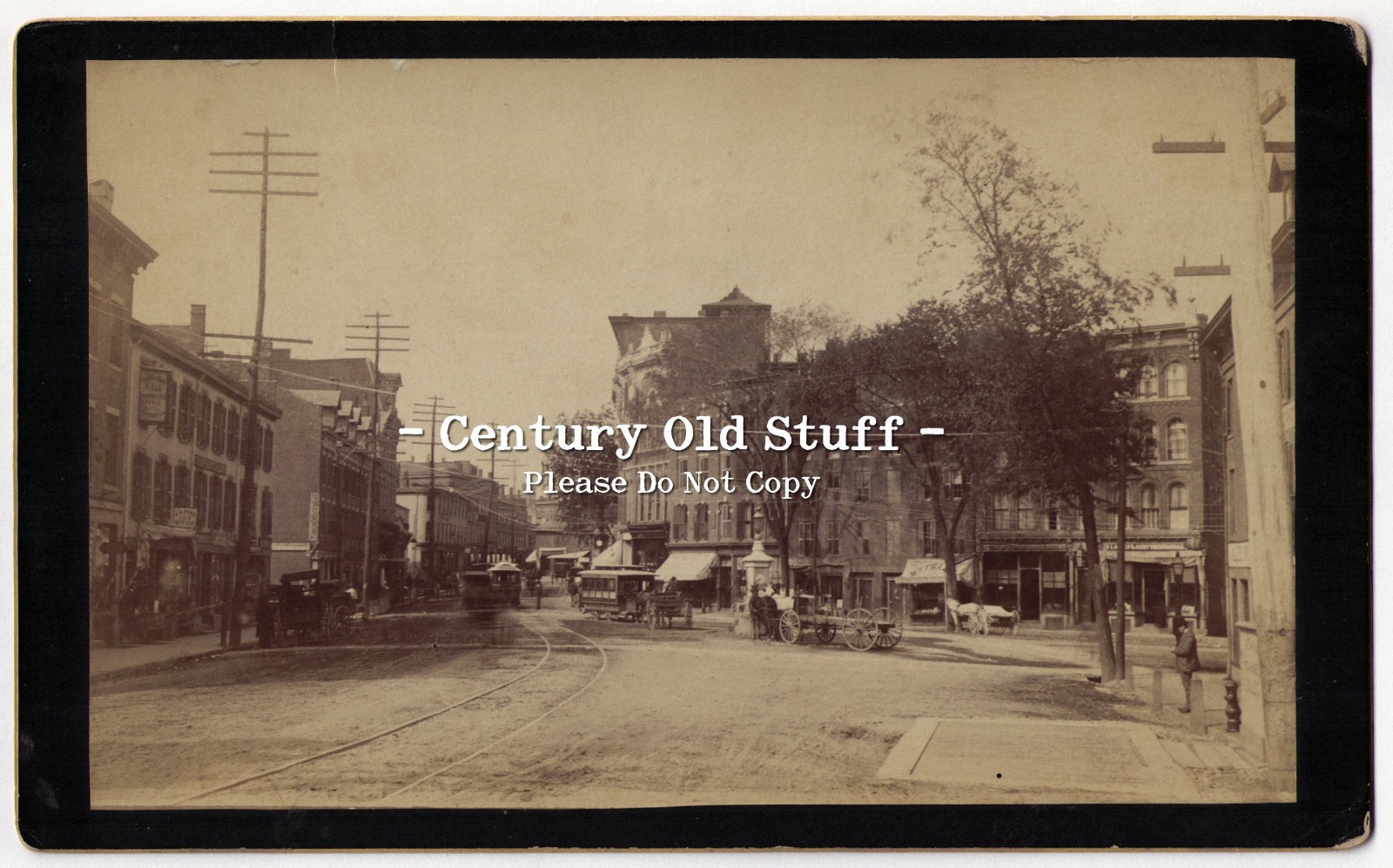 1892-93  Norwich, CT - Antique Photo of Franklin Square, Stores, Buildings