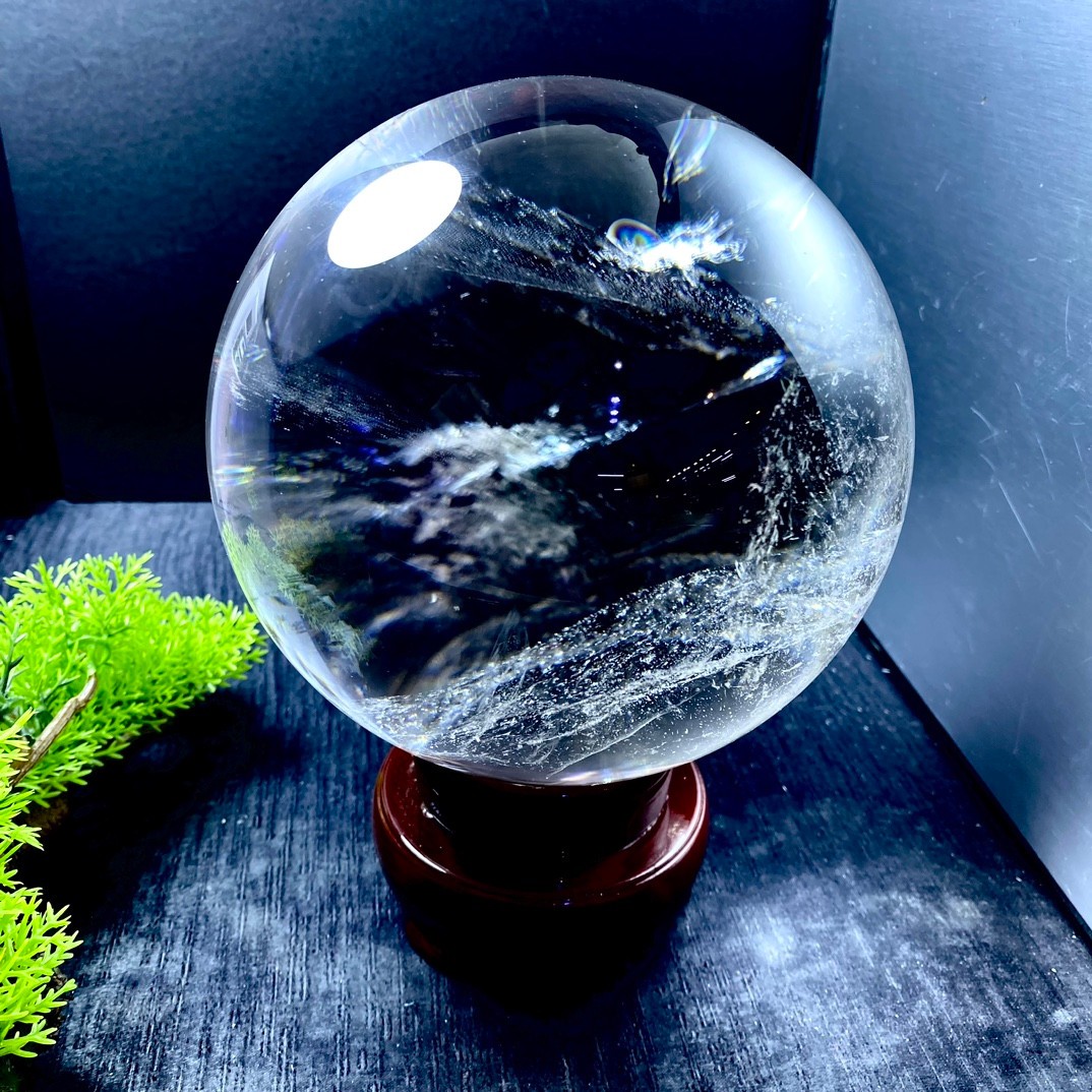 7.9lb Top Natural clear Quartz sphere Crystal Energy ball healing