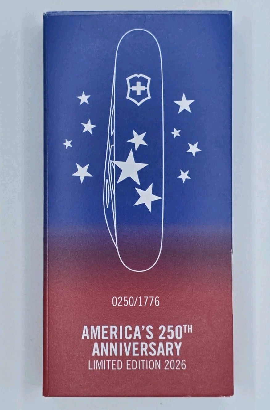 VICTORINOX PIONEER X ALOX LIMITED EDITION USA #/(250) 1776 Swiss Army Knife RARE