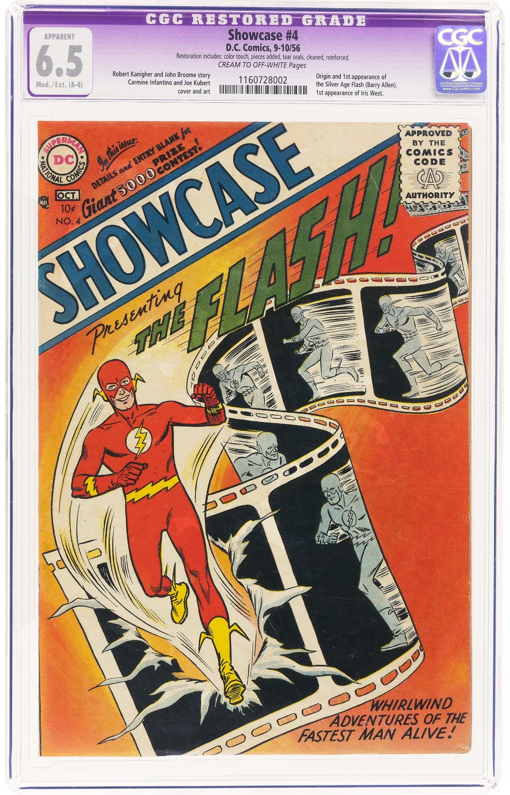 Showcase #4 CGC 6.5 (R)🔥1st Flash🔥Silver Age Grail 1956 Barry Allen R5 112 cm