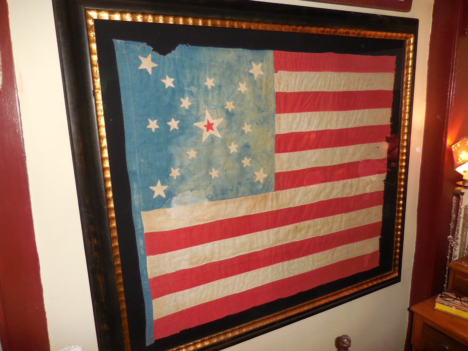 18 Star American Flag Starburst Pattern 1861-1890 Extraordinary flag