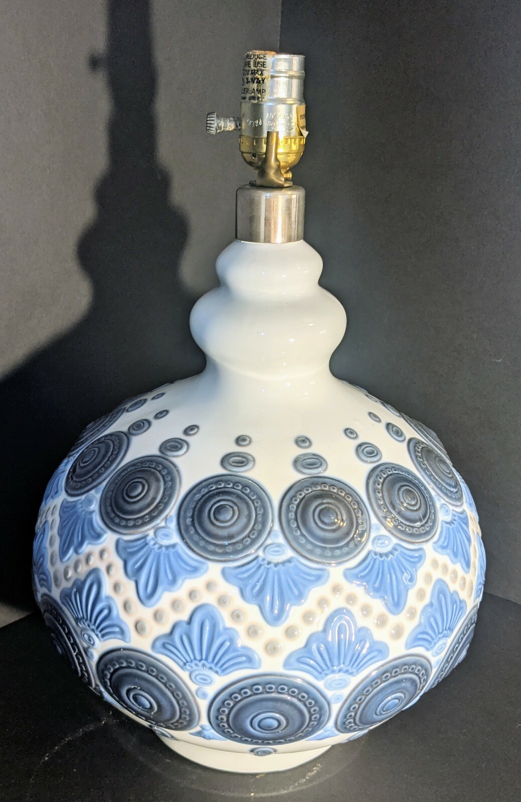 Rare 1970's Blue Full Moon Lladro Porcelain Lamp No Damage, Working 16 Rare 1970's Blue Full Moon Lladro Porcelain Lamp No Damage, Working 16