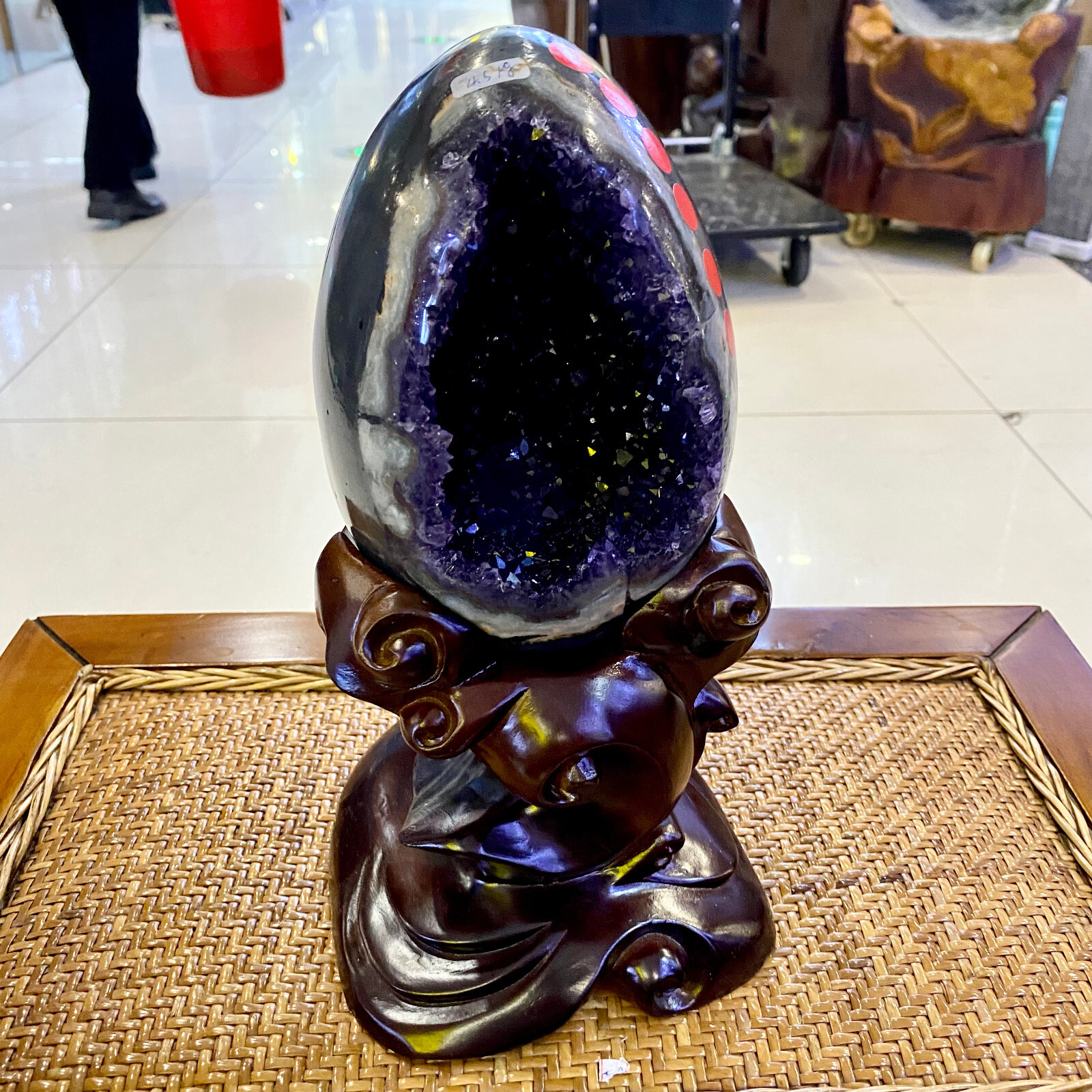 9.7LB Large Natural Amethyst geode quartz cluster crystal Egg specimen Healing 9.7LB Large Natural Amethyst geode quartz cluster crystal Egg specimen Healing