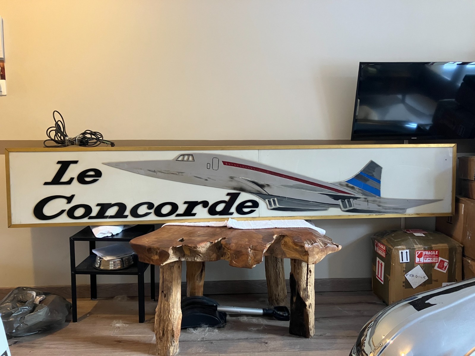 CONCORDE AIRLINE ORIGINAL ILLUMINTED SIGN SUPER RARE AIRPORT 1970`S COLLECTABLE