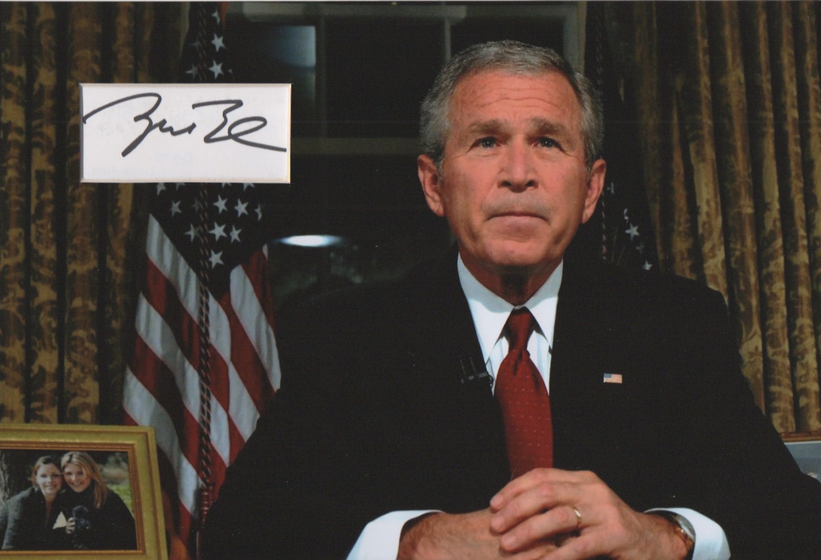 GEORGE W. BUSH Signed 12x8 Photo Display PRESIDENT USA REPUBLICAN  COA