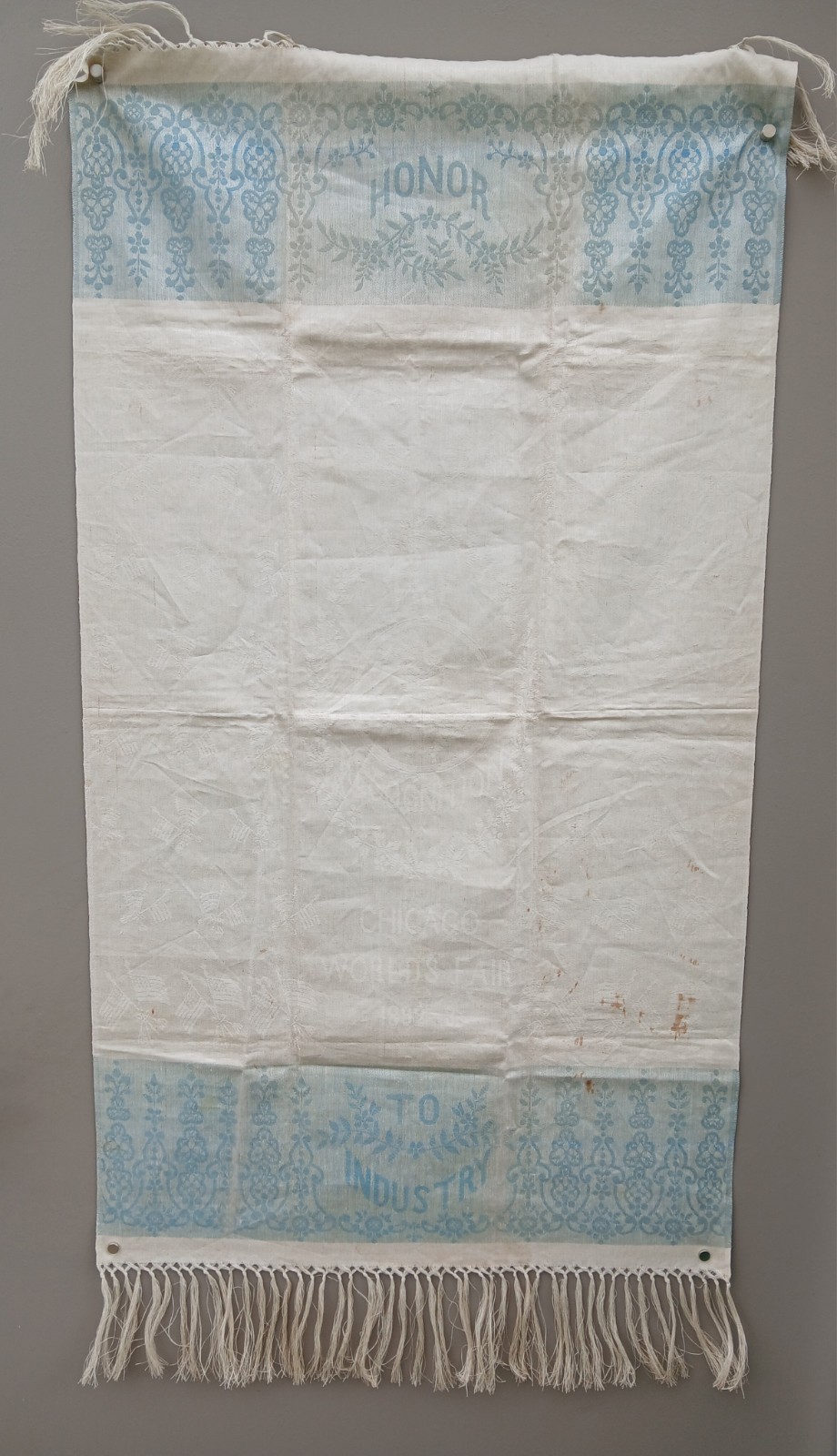 1892/93 Chicago World’s Fair Woven Tapestry Wall Hanging Honor Industry 39