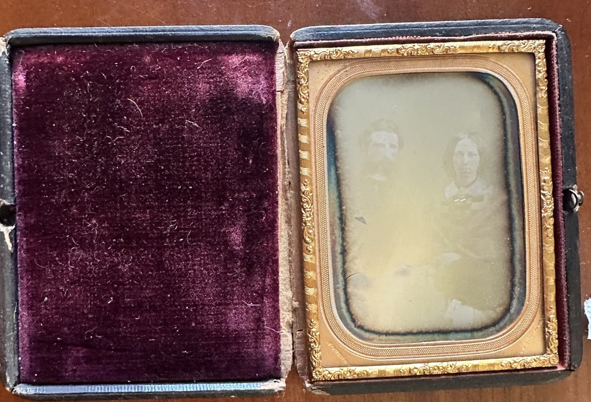GURNEY 1/4 Daguerreotype ID'd Man & Wife New York City Dated 1858