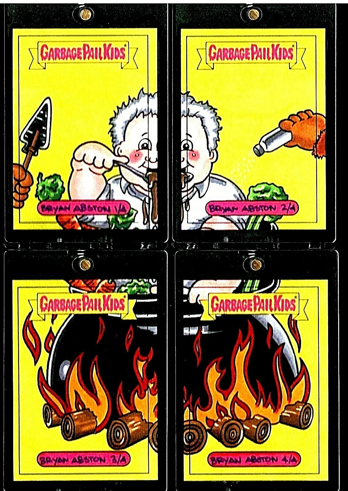 ANTHONY BOURDAIN 1/1 PUZZLE FULL COLOR SKETCH CARD TOPPS 2017 GARBAGE PAIL KIDS