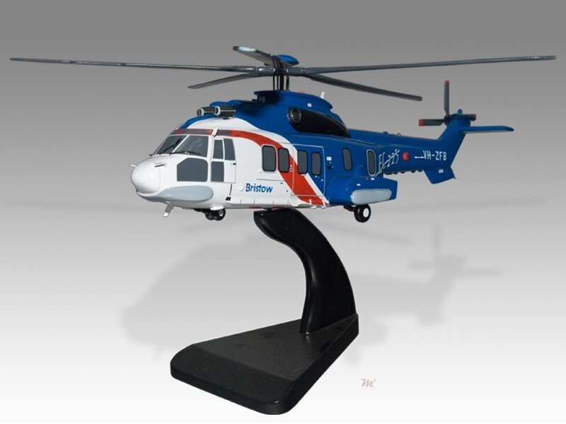 Airbus Eurocopter EC225 Puma Bristow Desk Wood Helicopter  Model Large 1/48