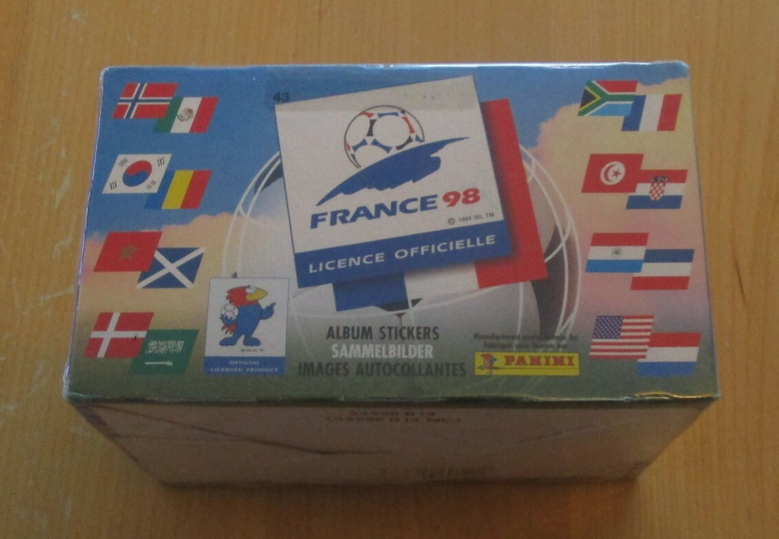 1998 FRANCE 98 RONALDO ZIDANE HENRY RIVALDO NEW FULL PANINI SEALED BOX 1998 FRANCE 98 RONALDO ZIDANE HENRY RIVALDO NEW FULL PANINI SEALED BOX