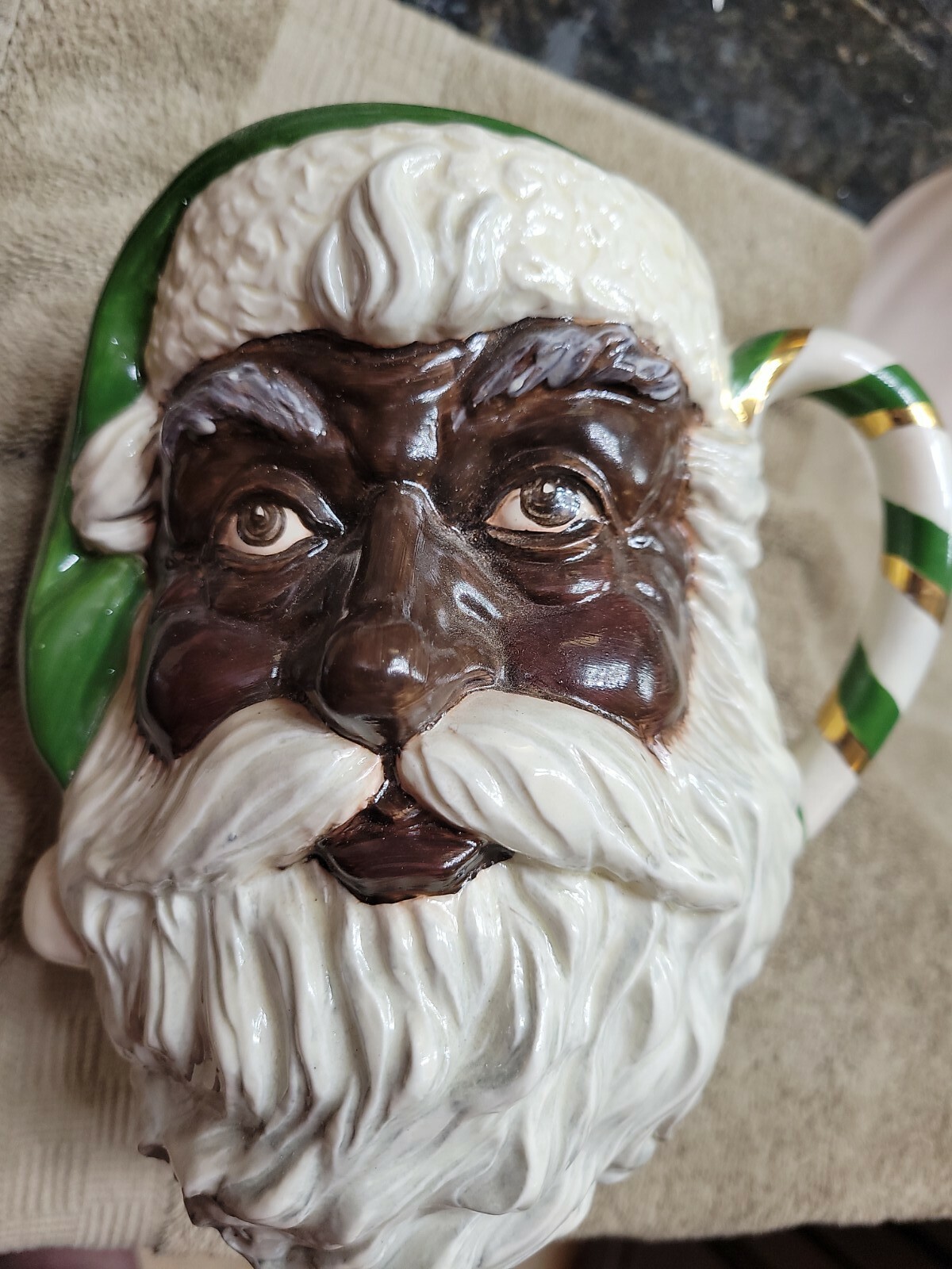 ☆☆Prototype Royal Doulton AFRICAN SANTA D6704 Character Jug Candy Cane Rare☆☆ ☆☆Prototype Royal Doulton AFRICAN SANTA D6704 Character Jug Candy Cane Rare☆☆