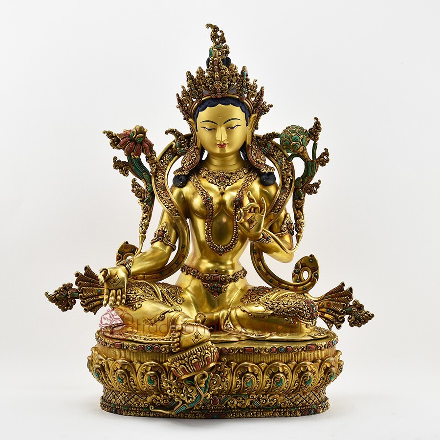 Tibetan Buddhist Gold Gilded, Hand Painted Face 19