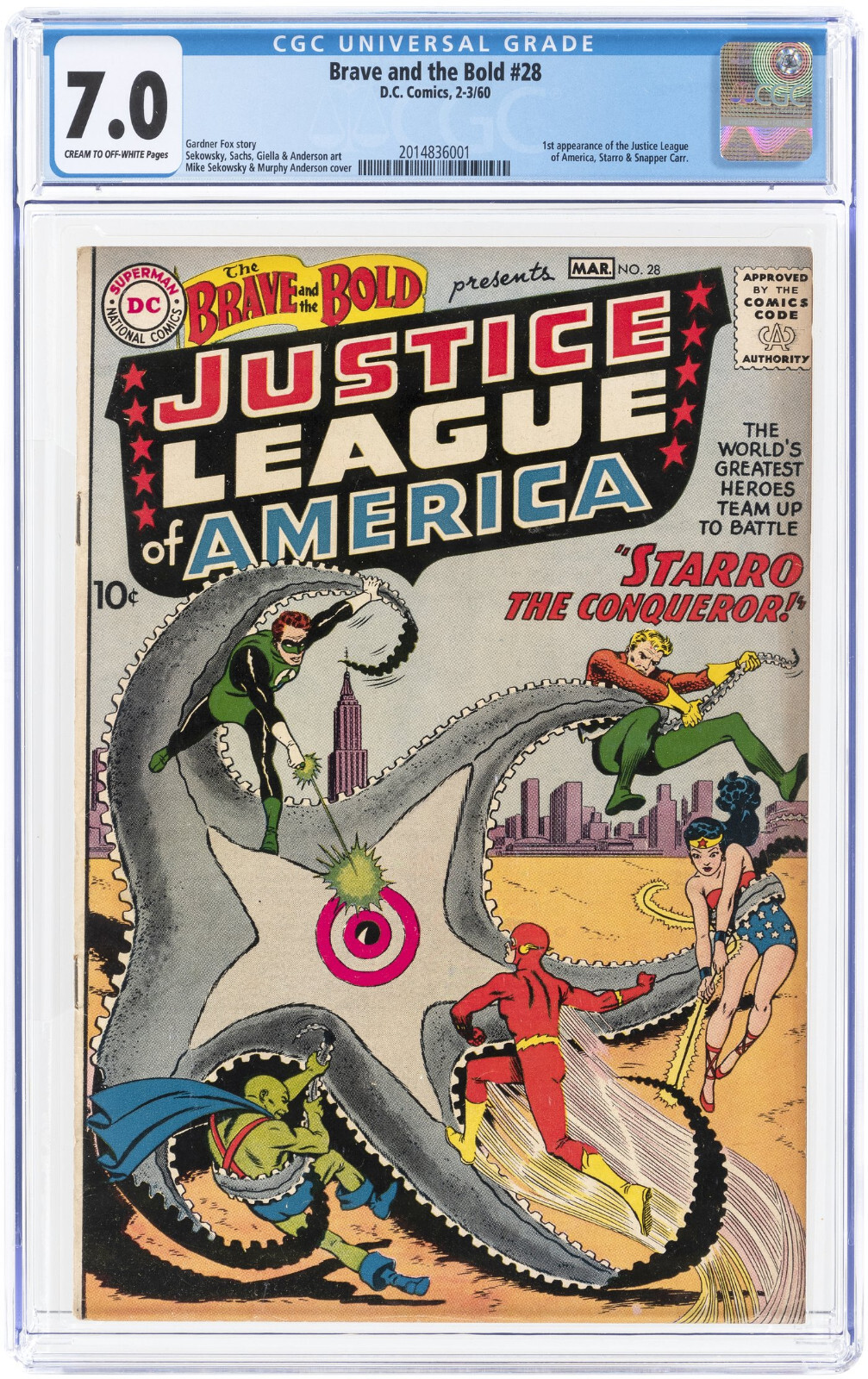 Brave and the Bold #28 CGC 7.0 DC 1960 RARE 1st Justice League P3 201 cm