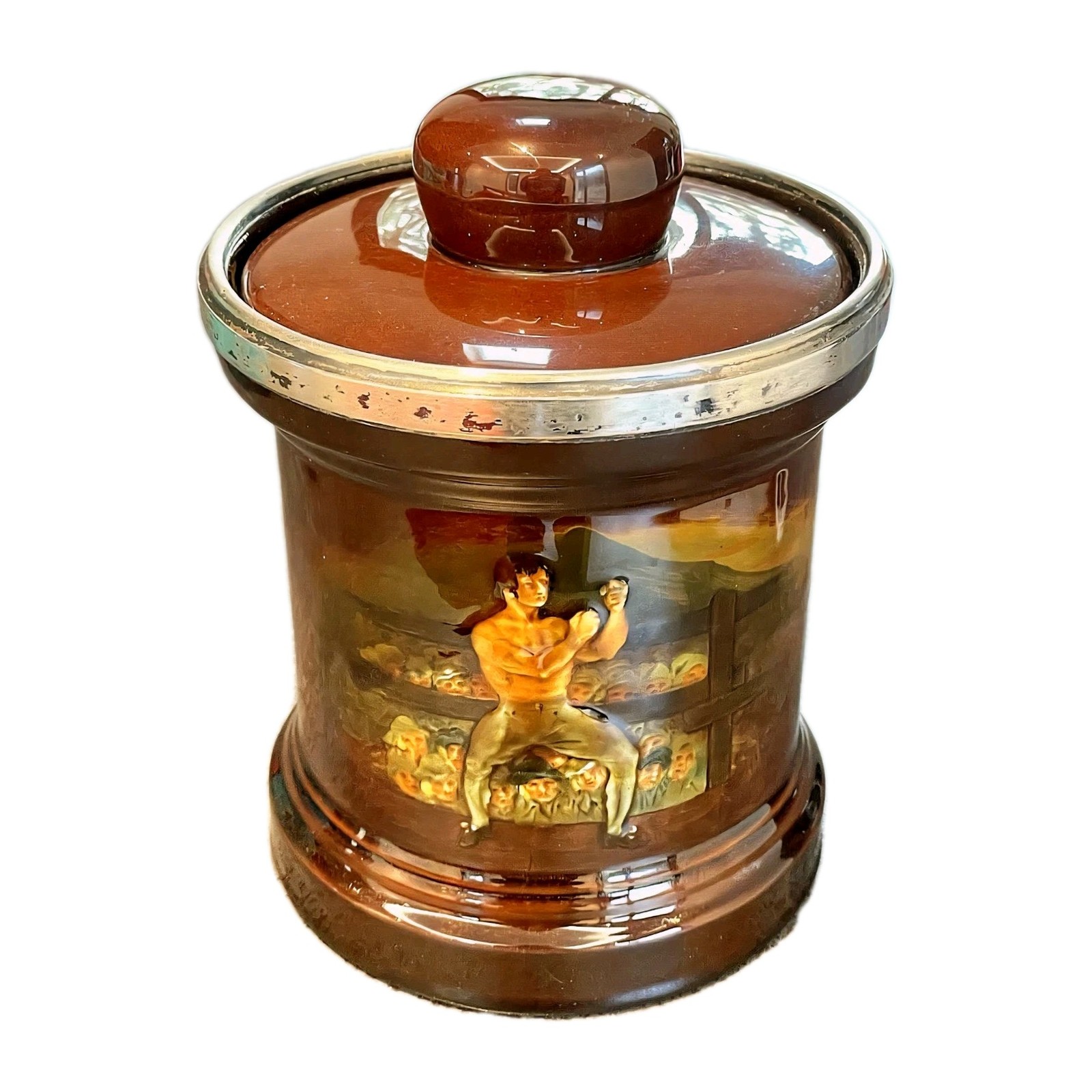 Royal Doulton Daniel Mendoza Jewish Prizefighter Kingsware EX- Large Tobacco Jar Royal Doulton Daniel Mendoza Jewish Prizefighter Kingsware EX- Large Tobacco Jar