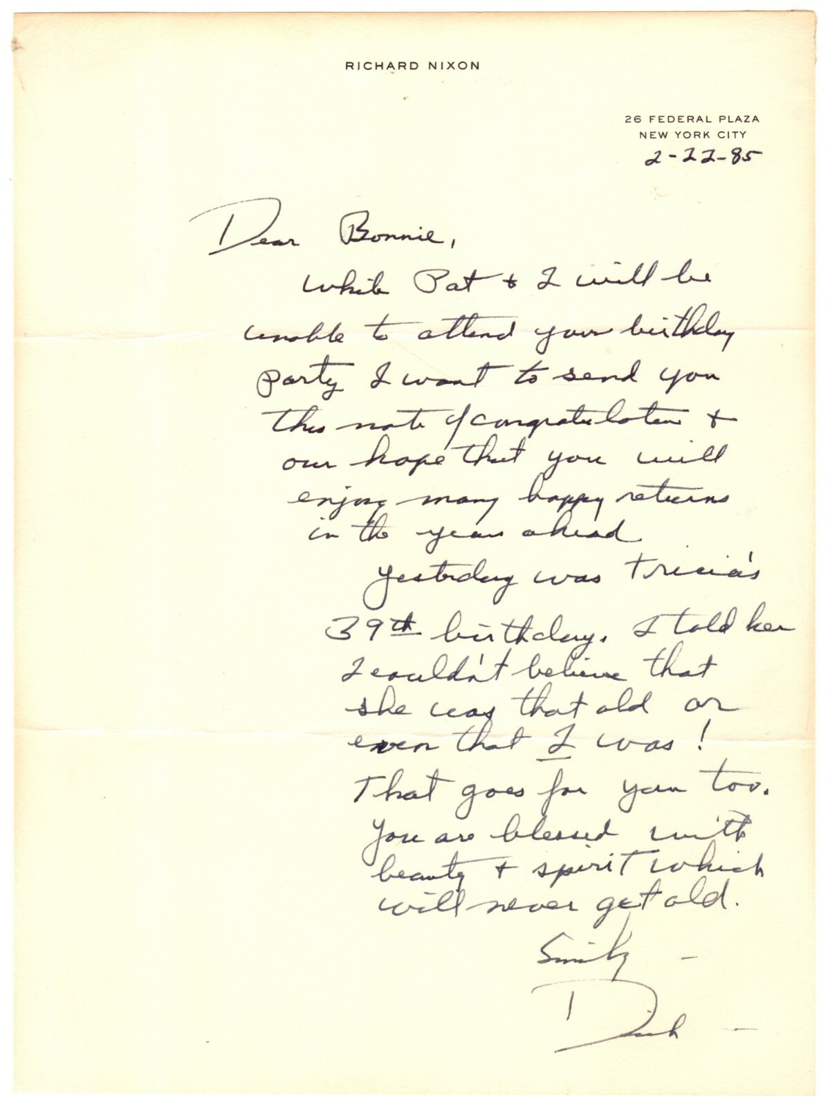 Richard Nixon Autogaph Letter Signed - Reflects on Ronald Reagan's 1984 Victory Richard Nixon Autogaph Letter Signed - Reflects on Ronald Reagan's 1984 Victory
