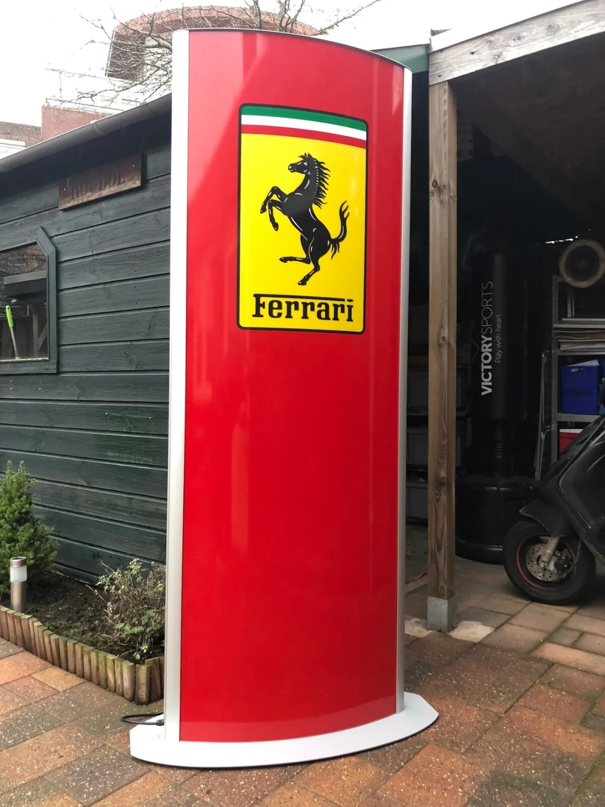 2000's Ferrari official dealer double  side illuminated tower sign