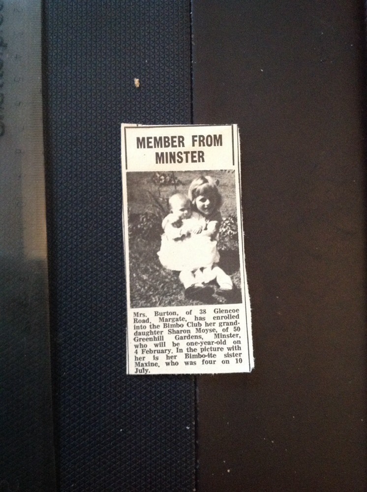K3-8 Ephemera 1966 Picture Sharon Moyse Minster Maxine