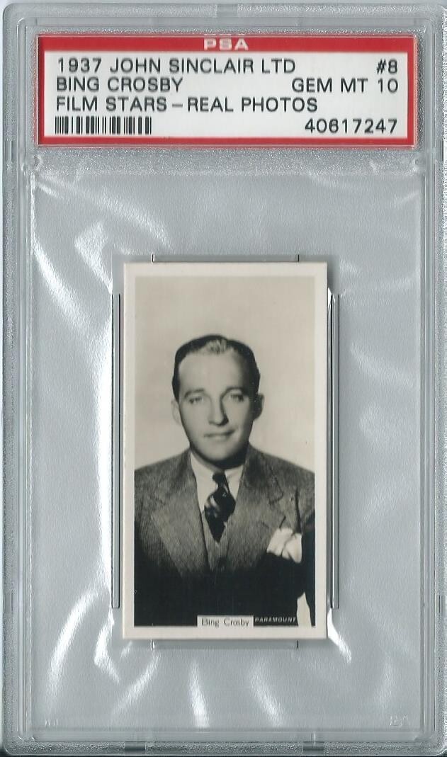 1937 John Sinclair Ltd. Film Stars #8 BING CROSBY PSA 10 GEM MT Pop. 1/1