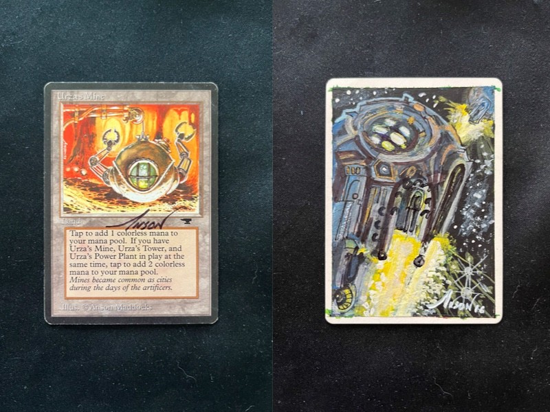 Urza's Mine ANTIQUITIES Mtg ARTIST PROOF Signed & Painted by Anson Maddocks 2016