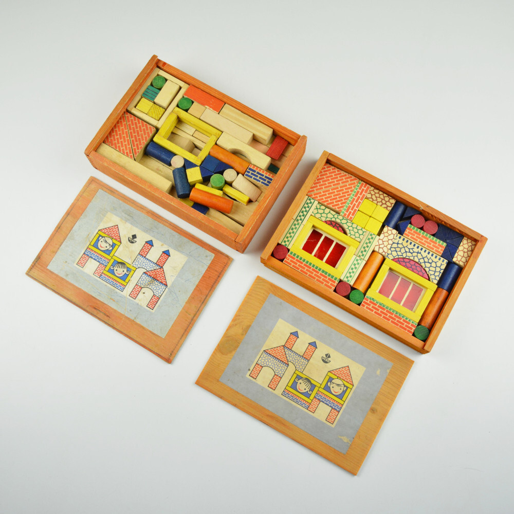 Vero Building Set - Building Blocks - GDR Wooden Toy - Vintage Wood
