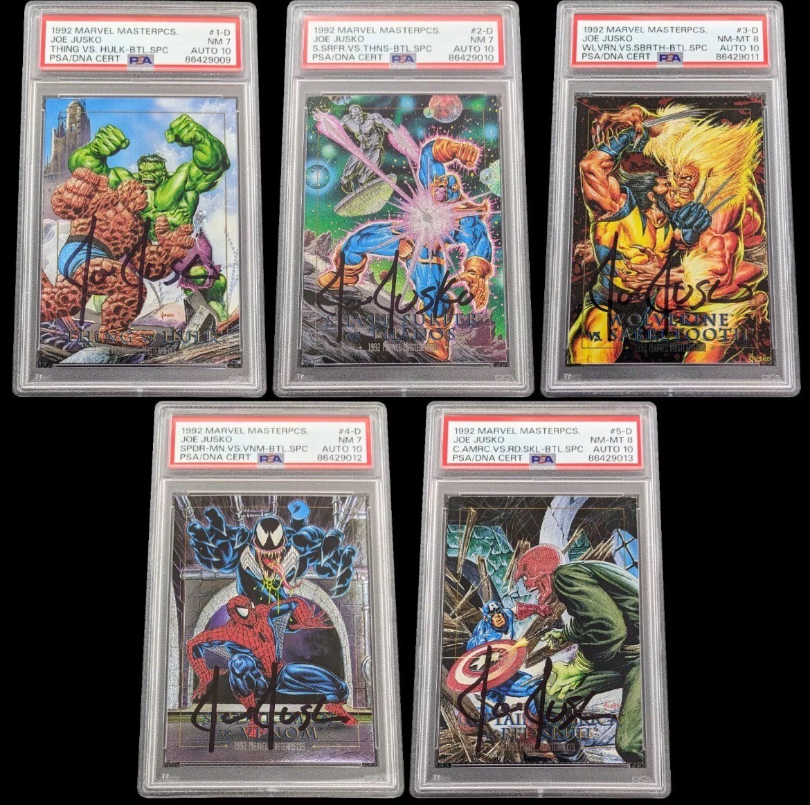 1992 Marvel Masterpieces Battle Spectra Set 💎 AUTO JOE JUSKO PSA 10💎Low Pop🔥