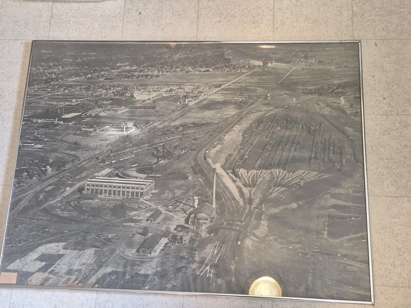 1937 Aerial PANORAMIC PHOTO RAILROAD Belt Railways Original Large 38\ 1937 Aerial PANORAMIC PHOTO RAILROAD Belt Railways Original Large 38\