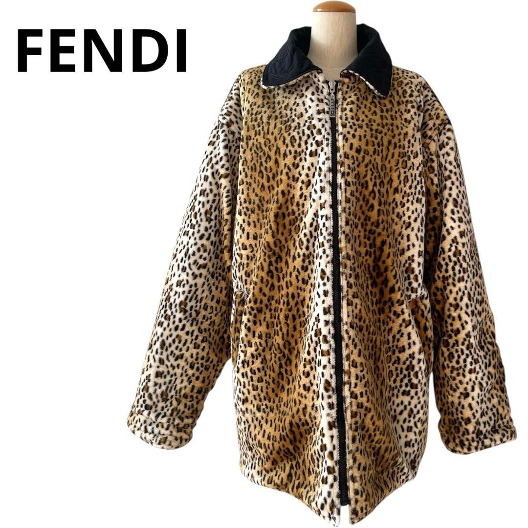 Fendi Vhtf 90S' Leopard Print Fur Coat Reversible Blouson Women Rare Luxury Desi Fendi Vhtf 90S' Leopard Print Fur Coat Reversible Blouson Women Rare Luxury Desi