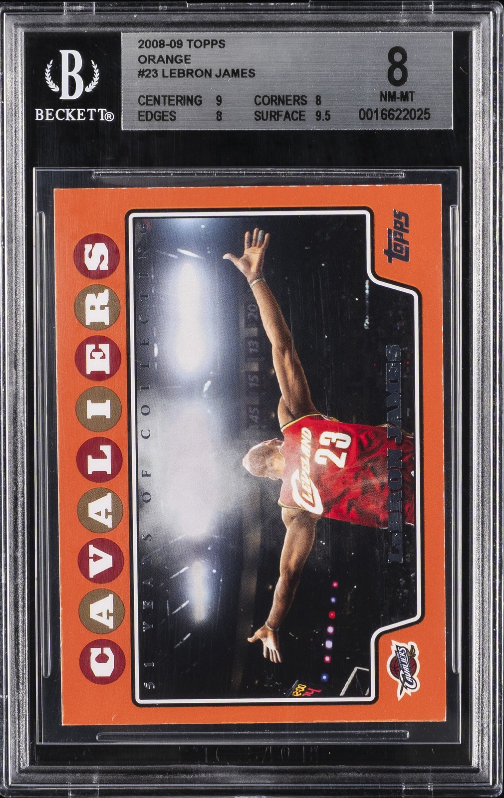 2008-09 TOPPS ORANGE ##23 LEBRON JAMES BGS 8