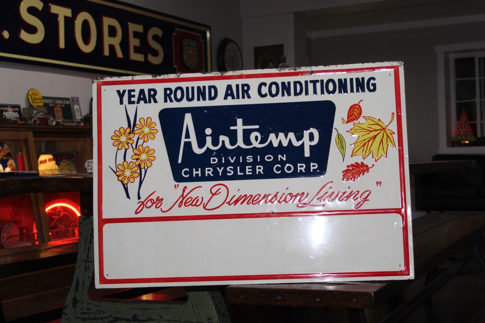 SCARCE 1960s CHRYSLER MOPAR AIRTEMP DEALER INSTALLED A/C EMBOSSED METAL SIGN SCARCE 1960s CHRYSLER MOPAR AIRTEMP DEALER INSTALLED A/C EMBOSSED METAL SIGN