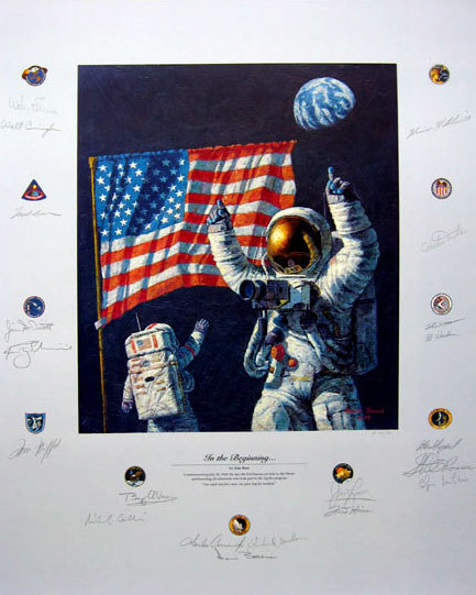 Alan Bean IN THE BEGINNING, 21 Astronaut HAND Signatures ARTIST PROOF AP#133/150 Alan Bean IN THE BEGINNING, 21 Astronaut HAND Signatures ARTIST PROOF AP#133/150