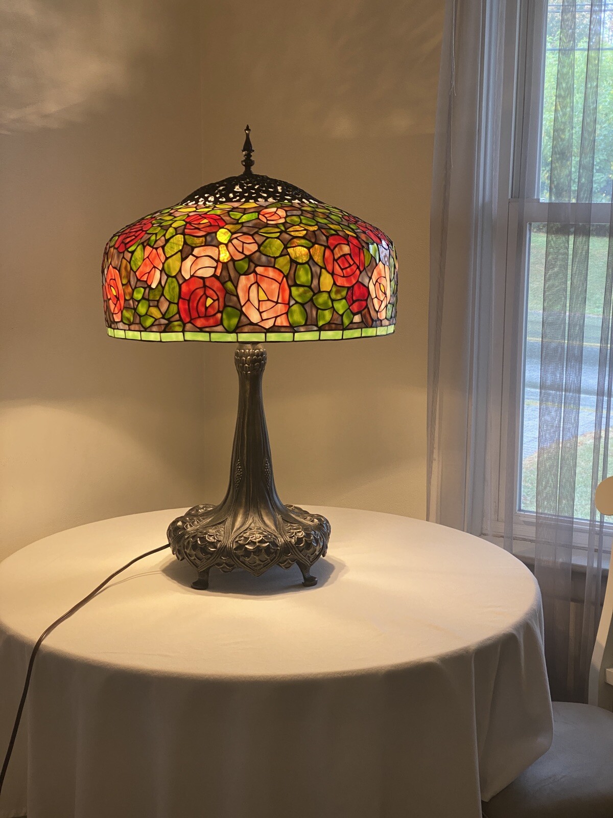 Tiffany Studios Antique Replica Rose Lamp Tiffany Studios Antique Replica Rose Lamp
