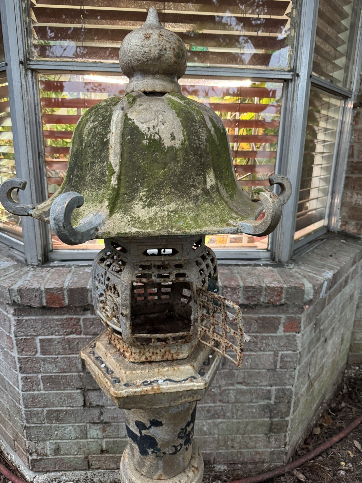 Ex Large Antique Japanese Cast Iron Toro Pagoda Garden Lantern Extreme SCARCITY