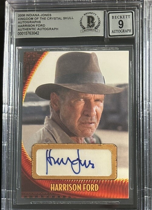 2008 INDIANA JONES TOPPS KOTCS Harrison Ford AUTOGRAPH AUTO CARD BGS 9