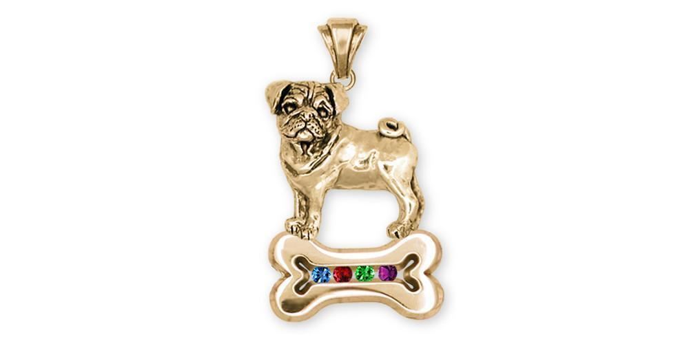 Pug Jewelry 14k Gold Handmade Dog Pendant  PG21-XSBNPG