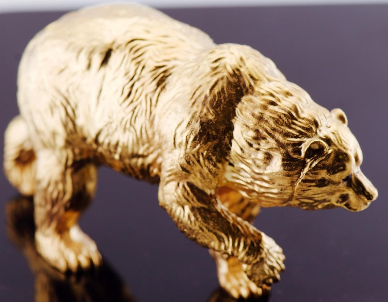 Antique Faberge Vermeil Bear Figurine – 18k Gold Plated Solid Silver c1880's Antique Faberge Vermeil Bear Figurine – 18k Gold Plated Solid Silver c1880's