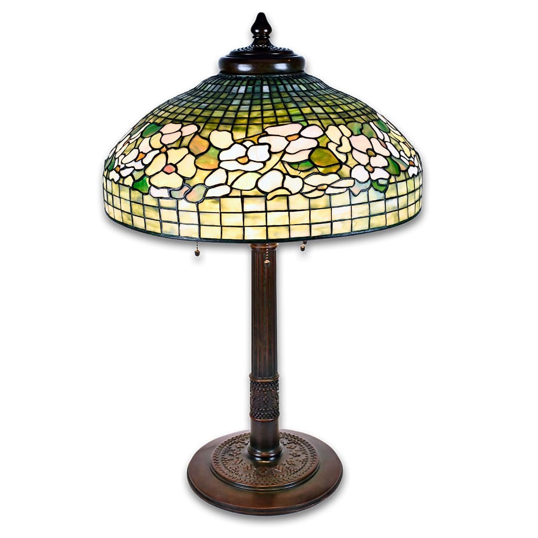 Tiffany Studios Banded Dogwood Table Lamp Roman Base Circa 1910 Tiffany Studios Banded Dogwood Table Lamp Roman Base Circa 1910