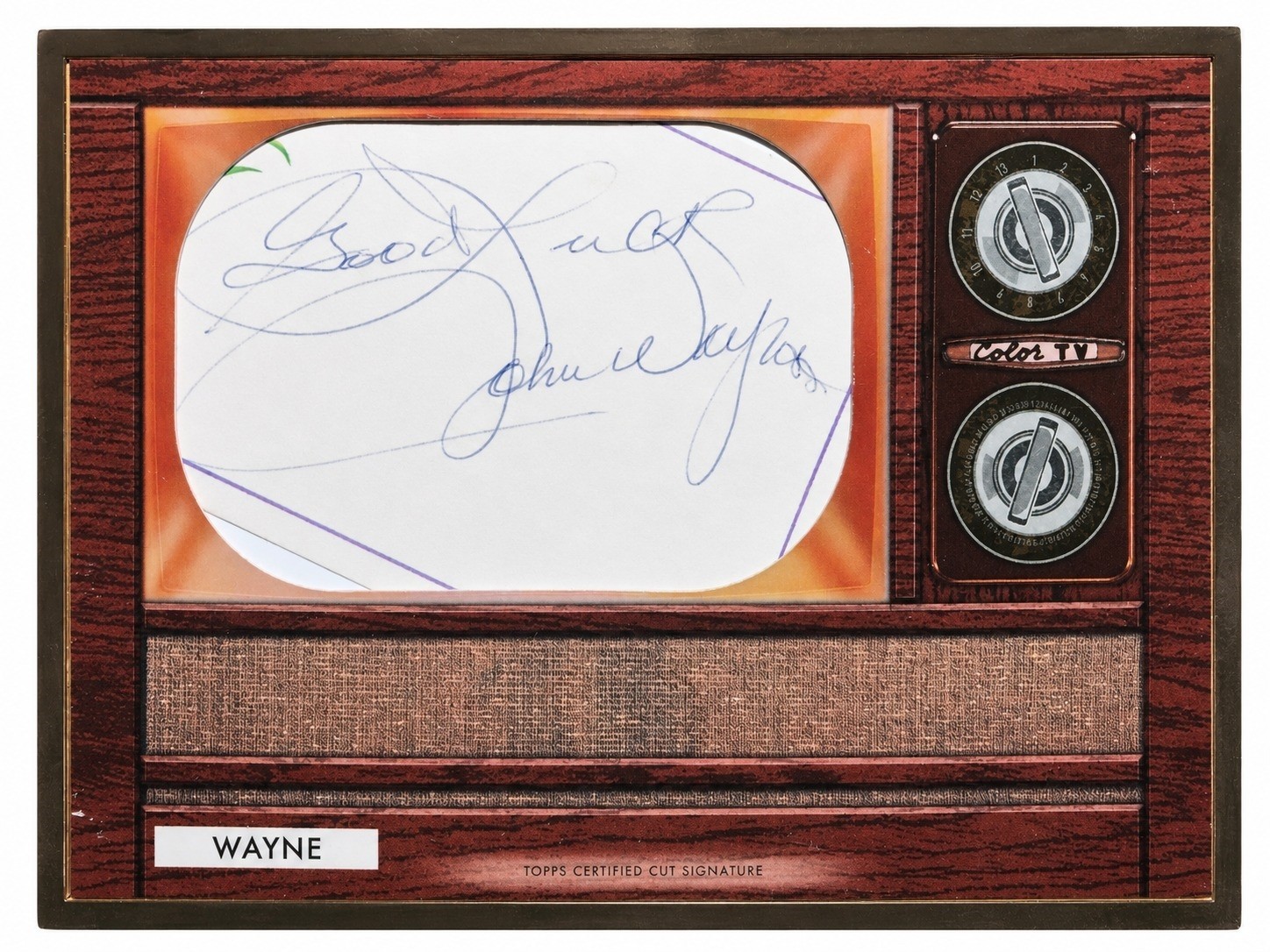 John Wayne Signed Auto 2020 Bowman Transcendent 1/1 1955 Bowman Card Topps