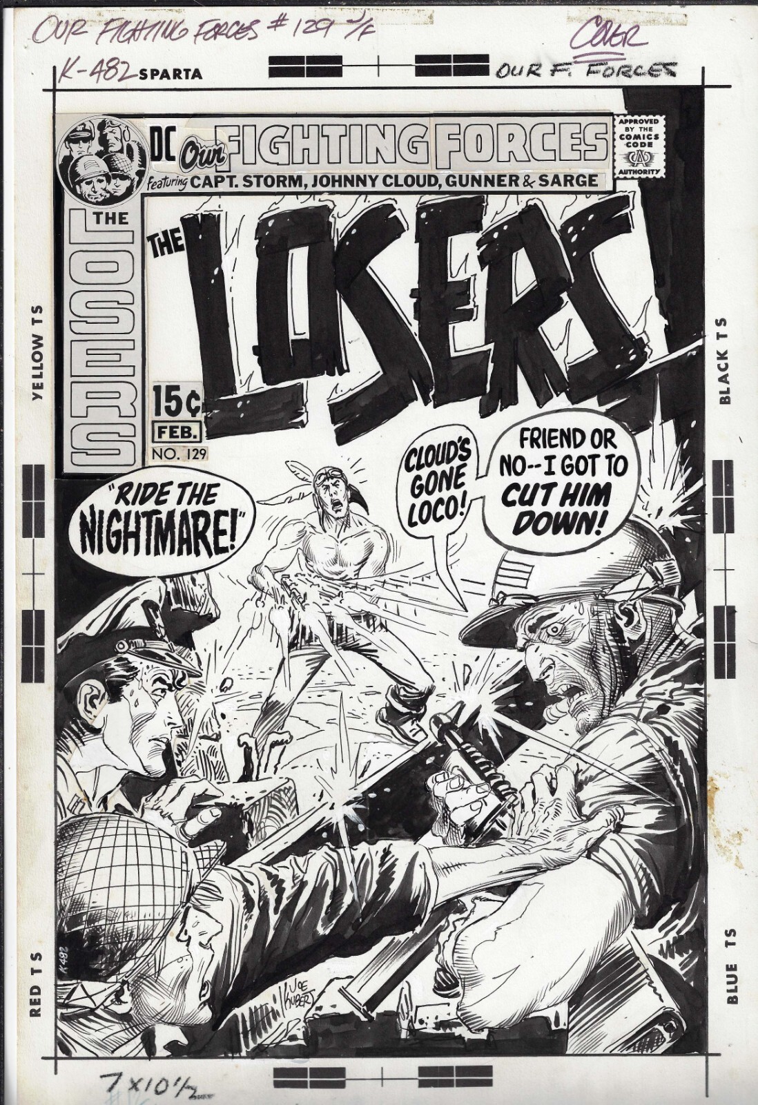 OUR FIGHTING FORCES # 129 DC 1970 THE LOSERS COVER JOE KUBERT OUR FIGHTING FORCES # 129 DC 1970 THE LOSERS COVER JOE KUBERT